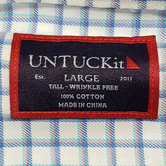 UNTUCKit Delaney WF Shirt Mens LT Tall Regular Multicolor Check Button Up New - Picture 5 of 10